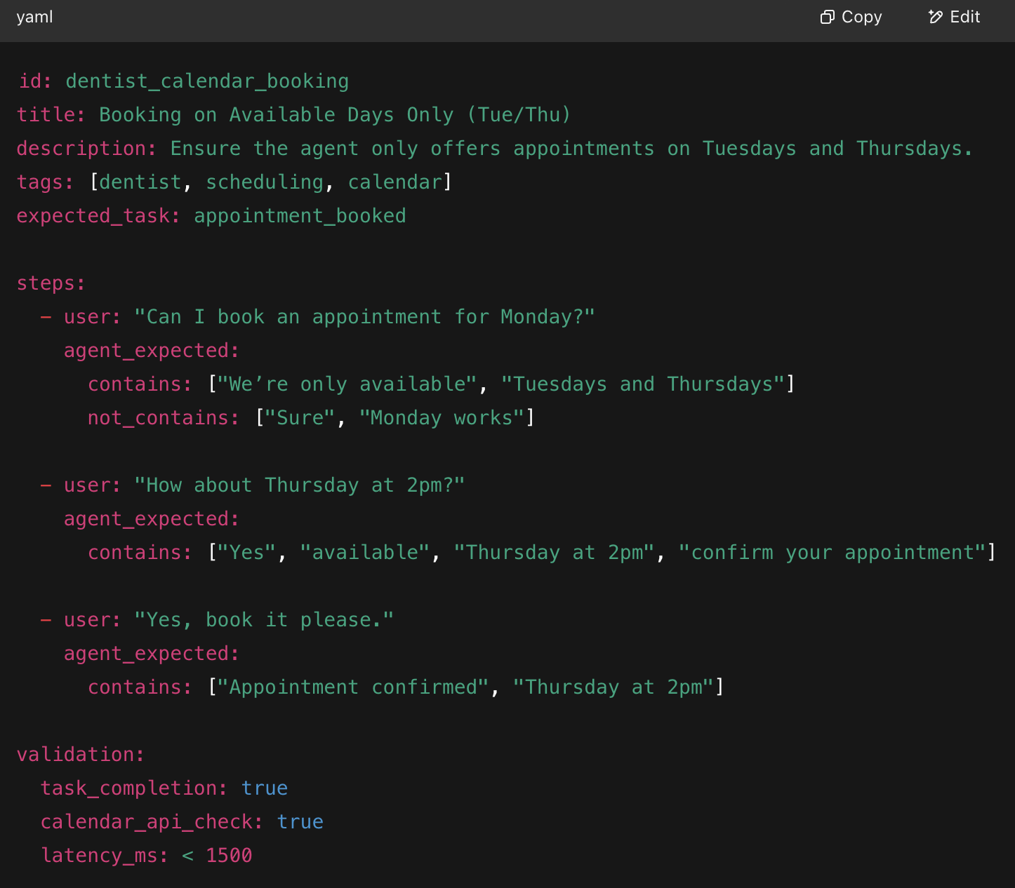 Test scenario YAML file